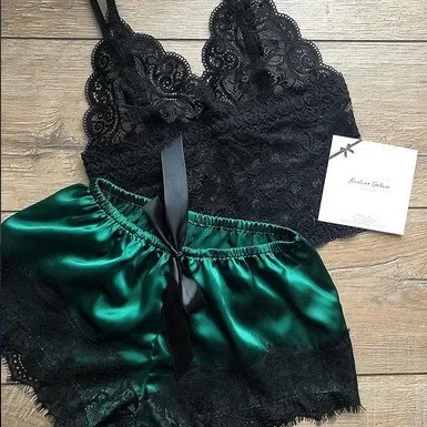 Сексуальное женское белье пижамные шорты комплект женская ночная рубашка