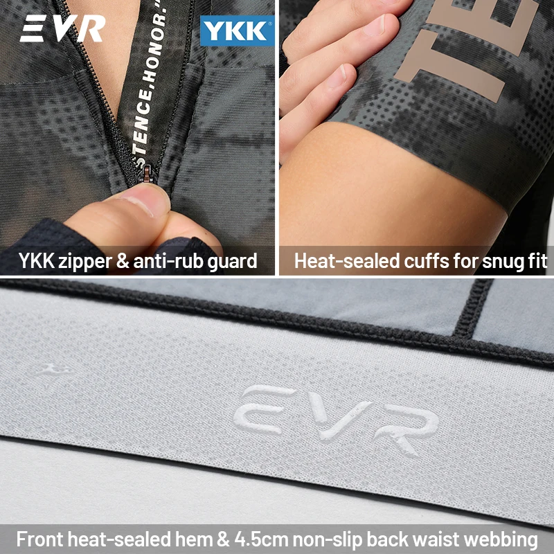 Фото Летняя мужская велосипедная майка EVR Pro с коротким рукавом, быстросохнущая, дышащая, для шоссейного велоспорта, с 3D-кроем, для активного отдыха и MTB №5