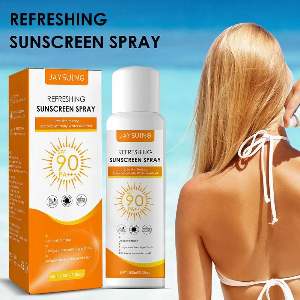 

100ml Sunscreen Spray SPF90 PA+++ Lightening Sunscreen Women Outdoor Beach Body Anti-UV Anti-oxidation Sunscreen Cream Skin Care