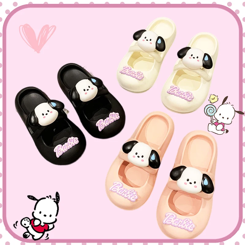 

Pochacco Slippers Kawaii Summer Sandals Cute Outside Shoes Stylish Funny Soft Anime Sanrioed Beach Shoes Lovely Girls Kids Gifts