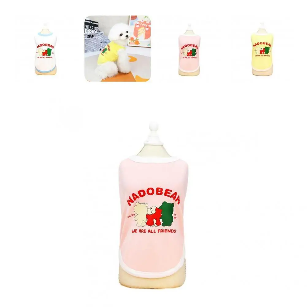 

Lovely Summer Dog Clothes Cartoon Pattern Thin Pet Vest Pet T-shirt Lovely Printed Dog Vest for Daily Wear Dog Shirt