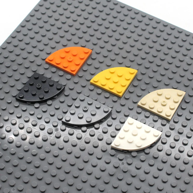 

50pcs MOC Brick Parts 30565 Plate Round Corner 4x4 DIY Enlighten Classic Building Block Bricks Compatible with Particles Toy