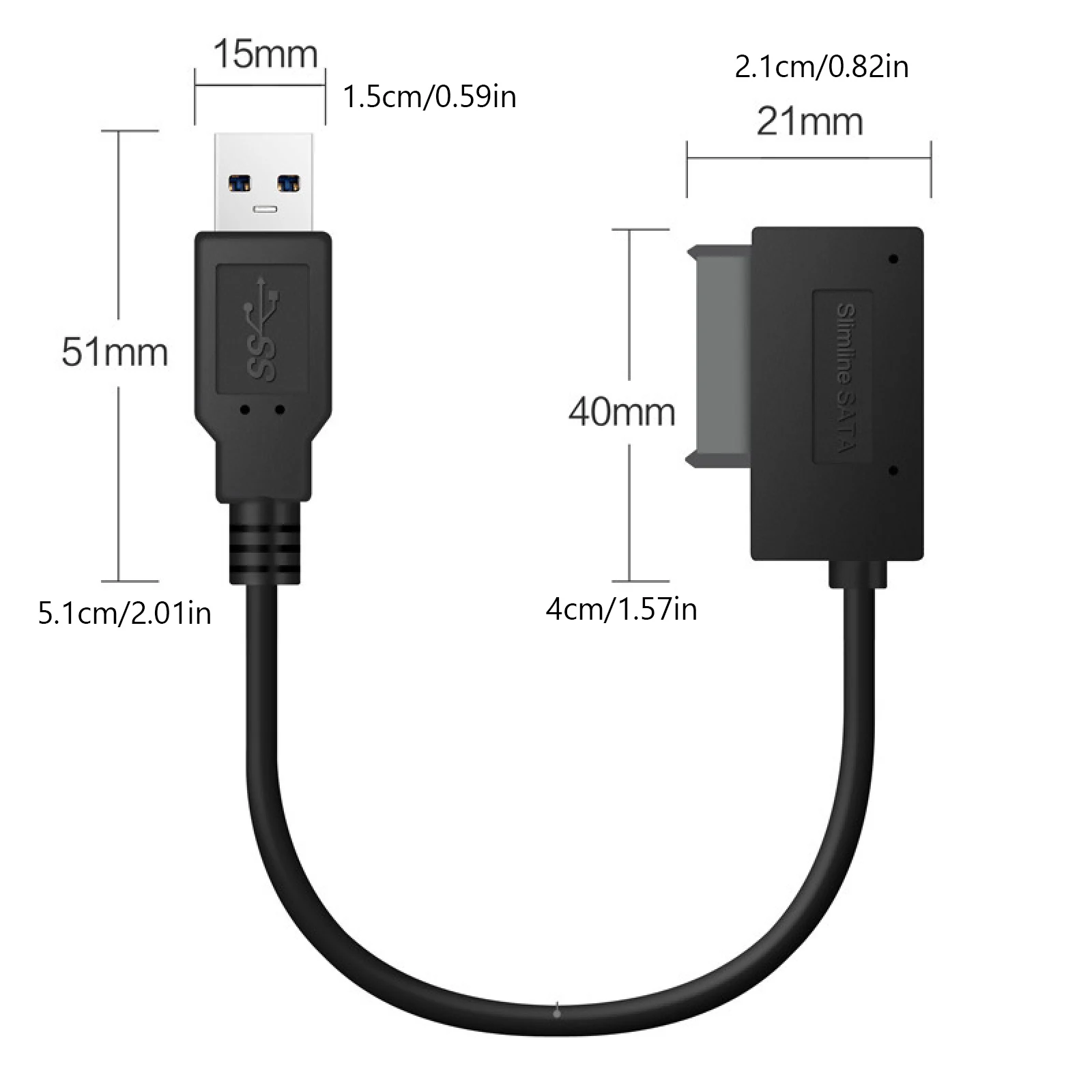 Фото Кабель-адаптер USB 3.0 на 7+6 13-контактный Slimline SATA, 5 Гбит/с, для оптического привода CD/DVD ROM ноутбука, внешний источник питания не требуется №4