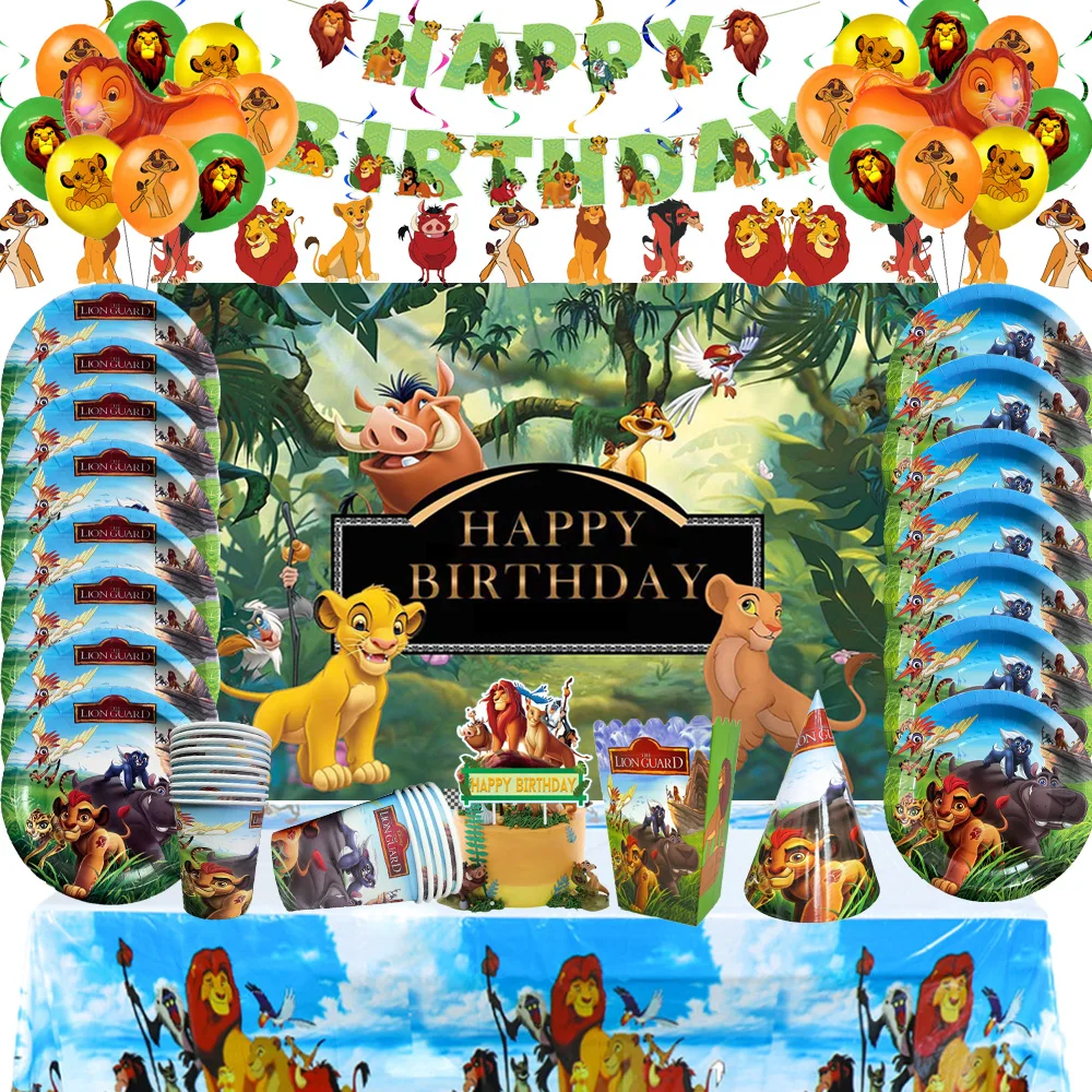 

Disney The Lion King Party Decoration New Balloon Set Simba Disposable Tableware Decor Backdrop Baby Shower Birthday Supplies