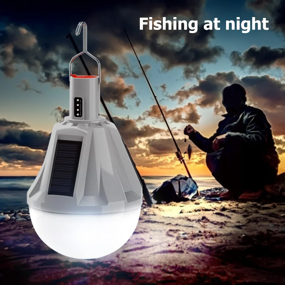 

Solar LED Portable Lantern Multifunctional with Hook Decorative Hanging Lights Waterproof USB Rechargeable for Outdoor Equipment