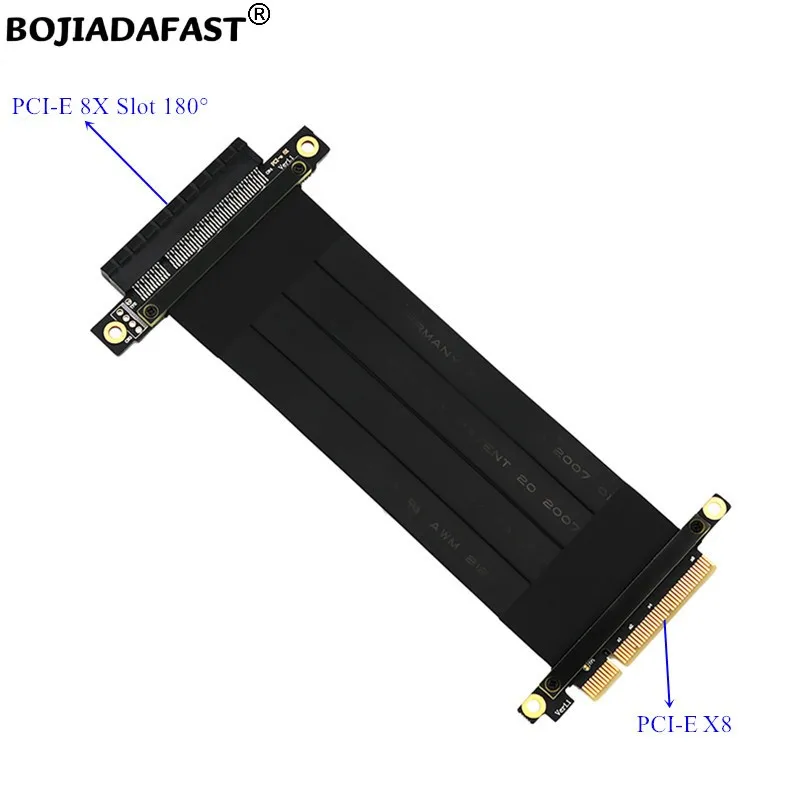 Кабель расширения PCI Express PCI-E 3,0 8X к X8, 180 градусов, 10 см, 15 см, 20 см, 25 см, 30 см, 40 см, 50 см, 60 см, 70 см, 80 см, 90 см, 100 см
