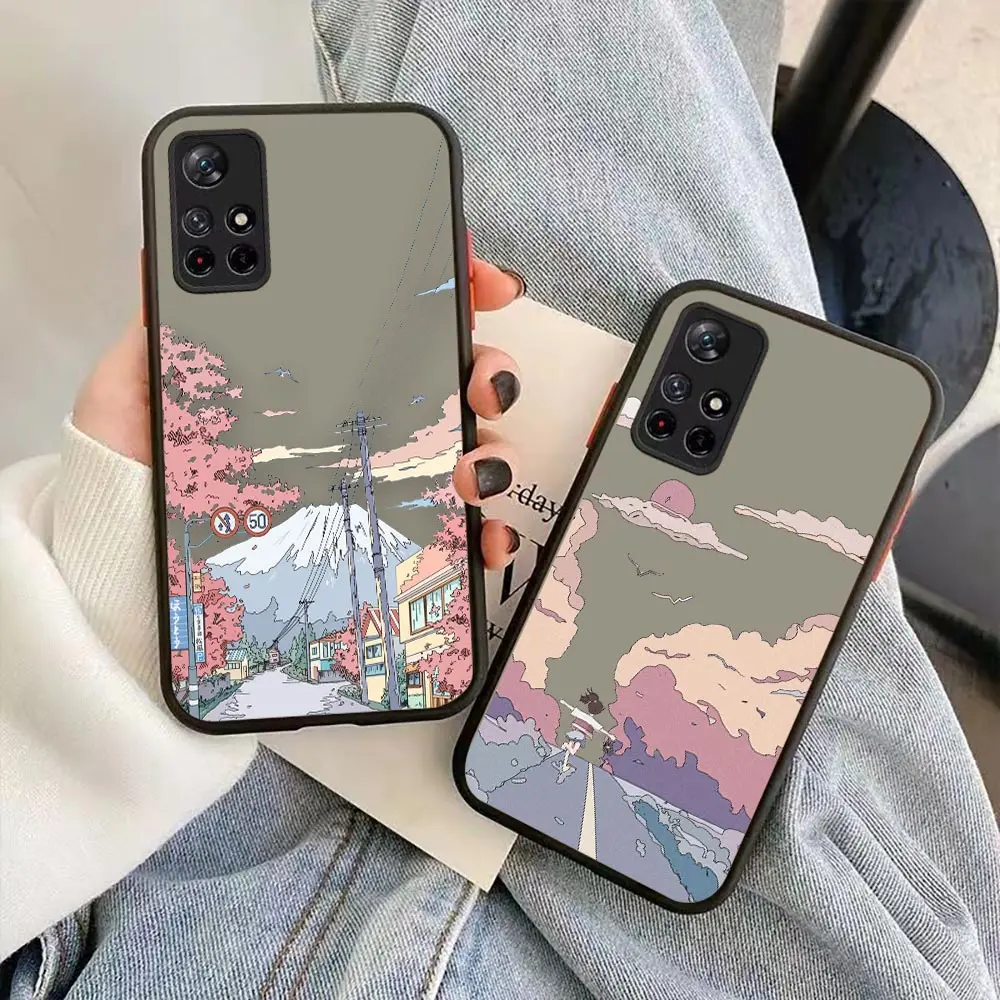 

Anime Hand Painted House Scenery Cover Shockproof Case For Redmi NOTE 11 4G 10 5G 9 9T 9S 8 7 6 5 4 3 2 K20 K30 K40 PRO Funda