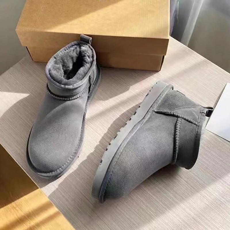 Зимние ботинки женские Tazz Platform Ultra Mini 2024 новые зимние короткие из овчины шерсти