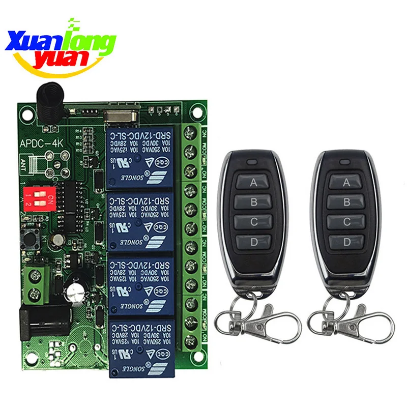 433 МГц DC12V 24V 4CH беспроводной радиочастотный пульт дистанционного управления