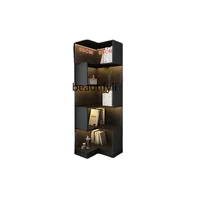 zqCorner Cabinet Light Luxury Right-Angle Shelf Tripod Wall Living Room Corner Sofa Corner Cabinet