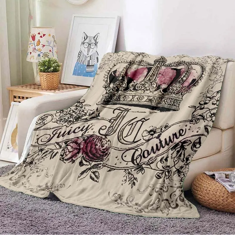 Плюшевое одеяло с принтом Juicy Couture