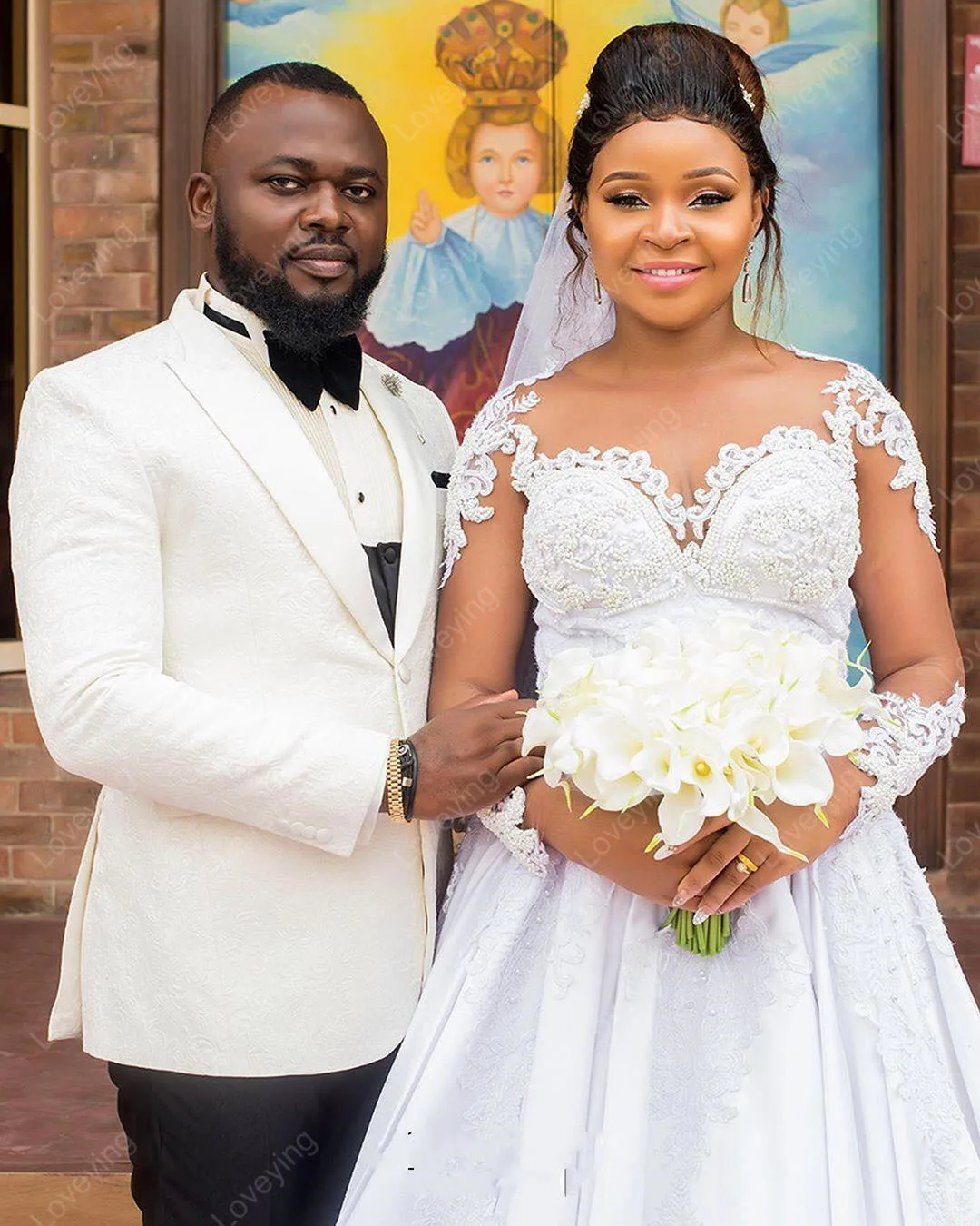 Блестящее женское бальное платье с длинным рукавом свадебные платья жемчугом |