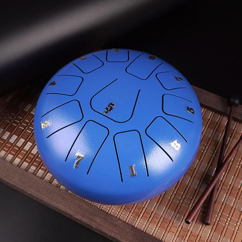 Фото 8-дюймовый барабан для языка, профессиональные стальные барабаны для йоги, 11 звуковых инструментов для медитации, ударные инструменты, детские этнические инструменты №2