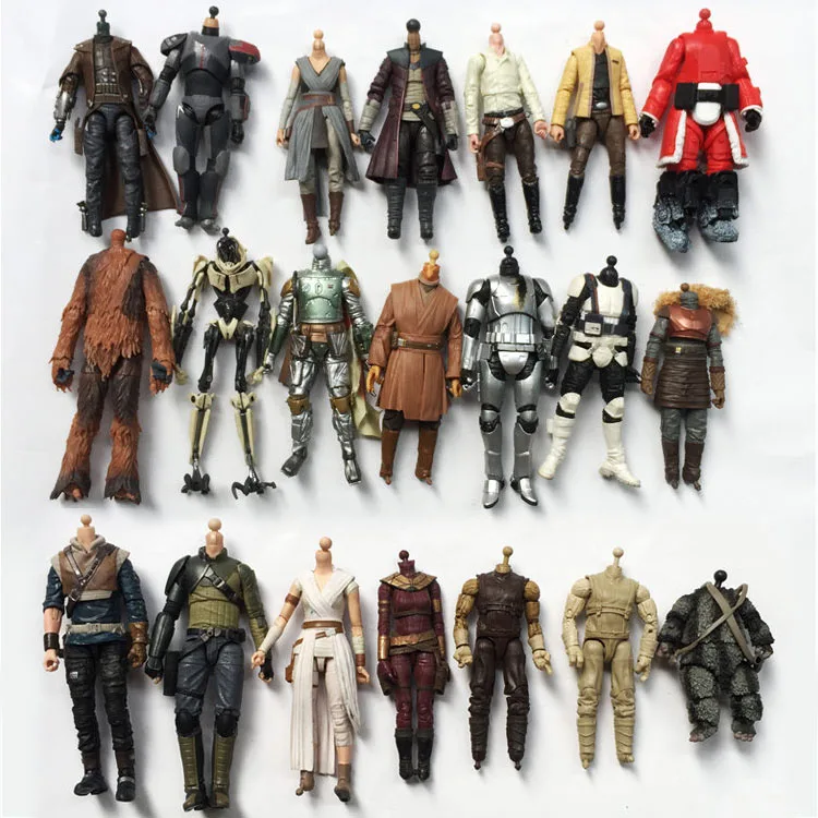 

Star Wars Bulk Pack Disability Broken Foot Arm Han Solo Luke Skywalker C-3PO Kylo Ren Obi- Wan Rey Leia Model Figures Collect