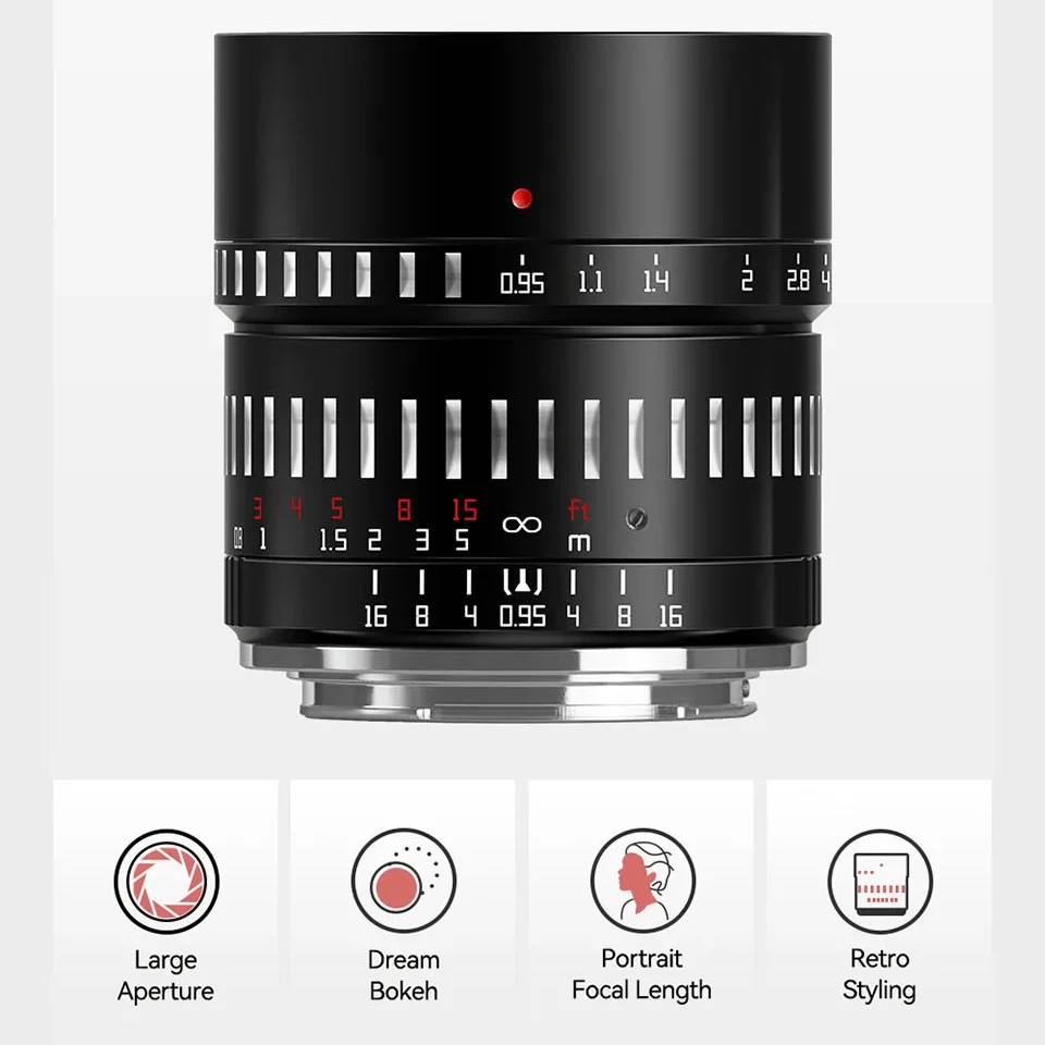 Фото TTArtisan APS-C 50 мм F0.95 Портретный объектив с большой диафрагмой MF Prime Lens для Sony E A6000 A7 III Fuji X-A1 Canon M5 R5 Nikon Z50 №4