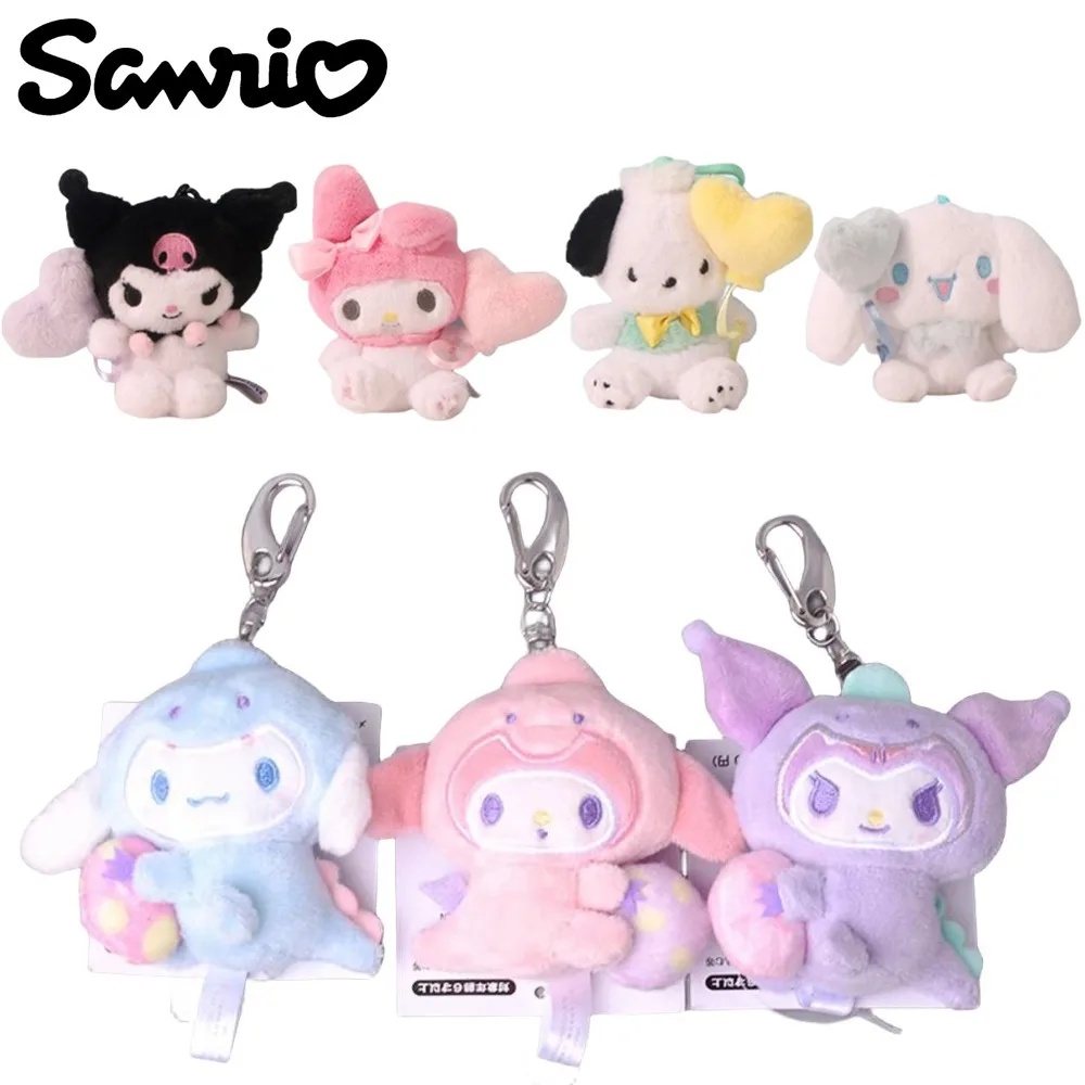 

Sanrios Hellokittys My Melody Cinnamoroll Kuromi Plush Small Pendant Cross Dressing Dinosaur Love Bag Schoolbag Key Pendant Gift