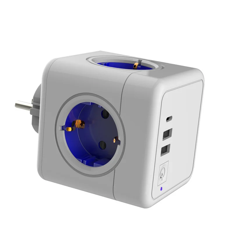 Sopend Smart Eu Plug USB C с выключателем 4 розетки защита от перегрузки сетевой фильтр