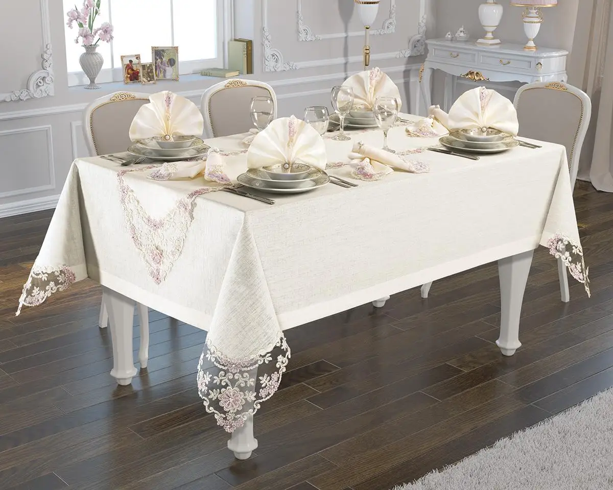 

Sude Table Cover Set 26 Piece Cream