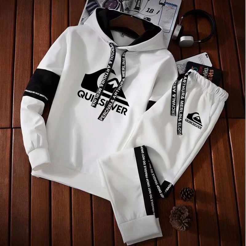 

2022 New Printed Men's Tracksuit Casual Letter Hoodies +Sweatpants 2 Piece Sets Male Pullover Hoody Streetwear Sportswear S-3XL