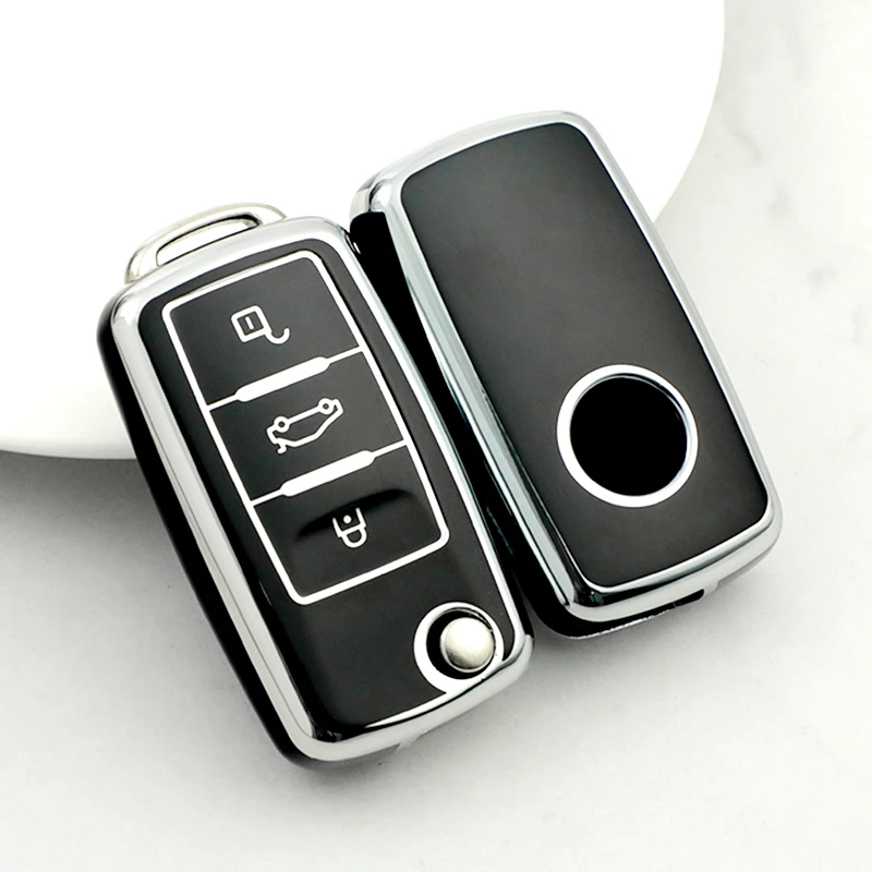 

Для Volkswagen VW Polo Golf Passat B5 B6 B7 B8 Golf Bora Jetta Skoda Octavia A5 A7 Fabia чехол для автомобильного ключа из ТПУ