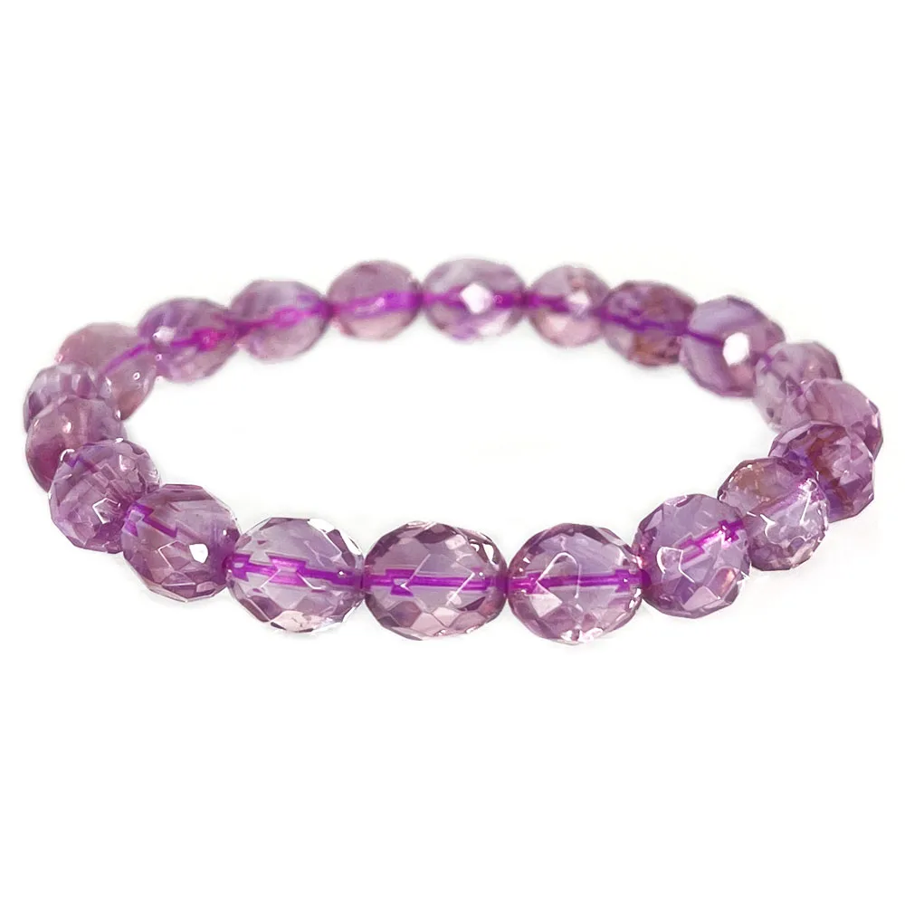

Original Colorful Crystals Natural Faceted Amethyst Beaded Bracelet Women Crystal Healing Jewelry Gift for charm Lady AAAAAA