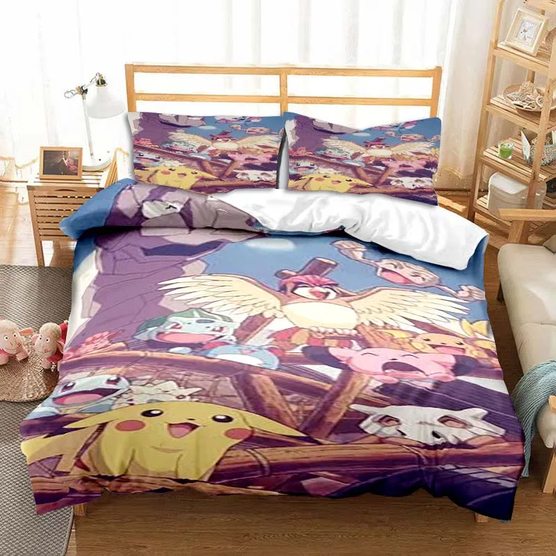 

Постельное белье с аниме, комплект из 3 предметов, пододеяльник для кровати, пододеяльник для двуспальной кровати, пододеяльник, Удобный дом...