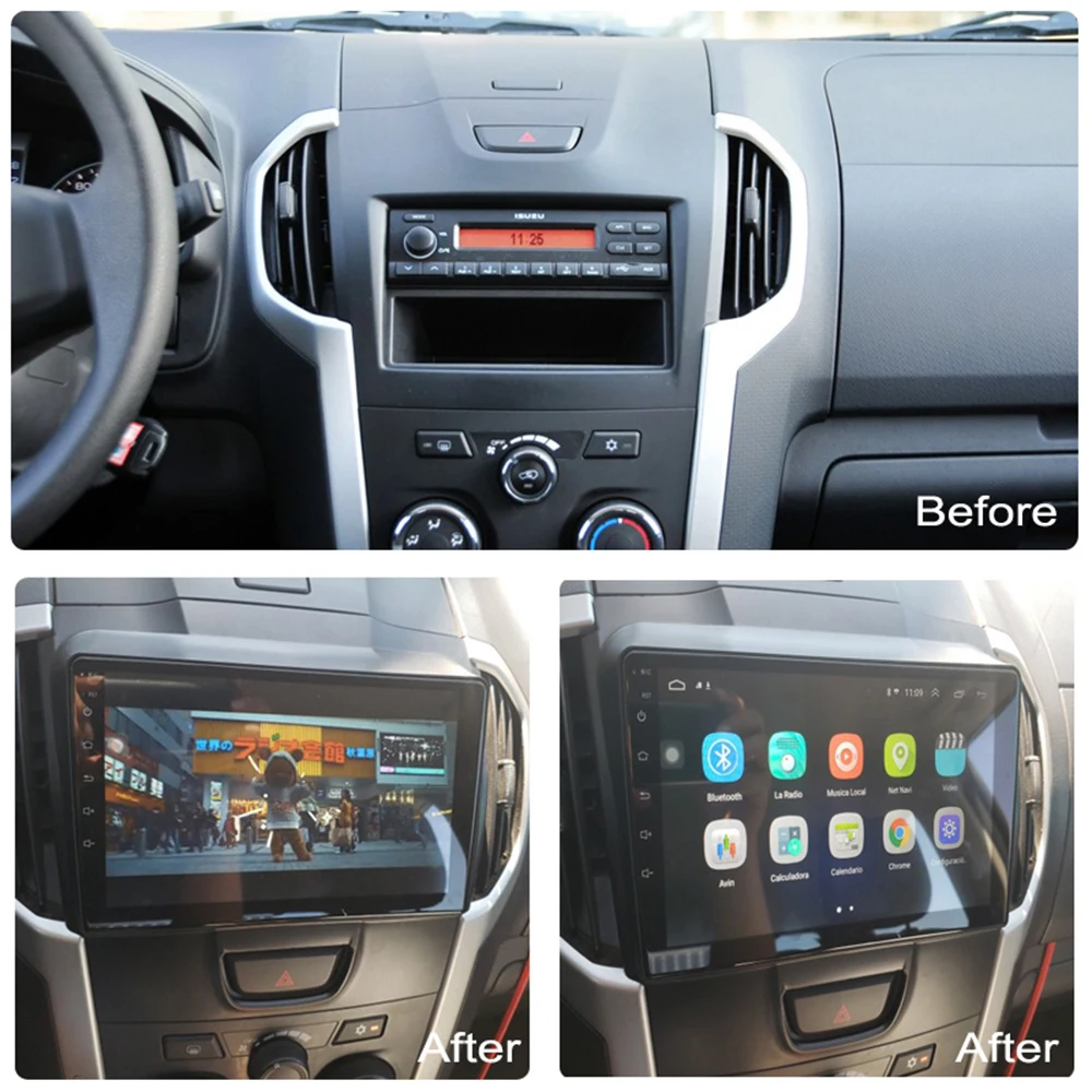 Мультимедийный плеер ZJCGO стерео GPS радио навигация Android 10 экран для Isuzu D-Max