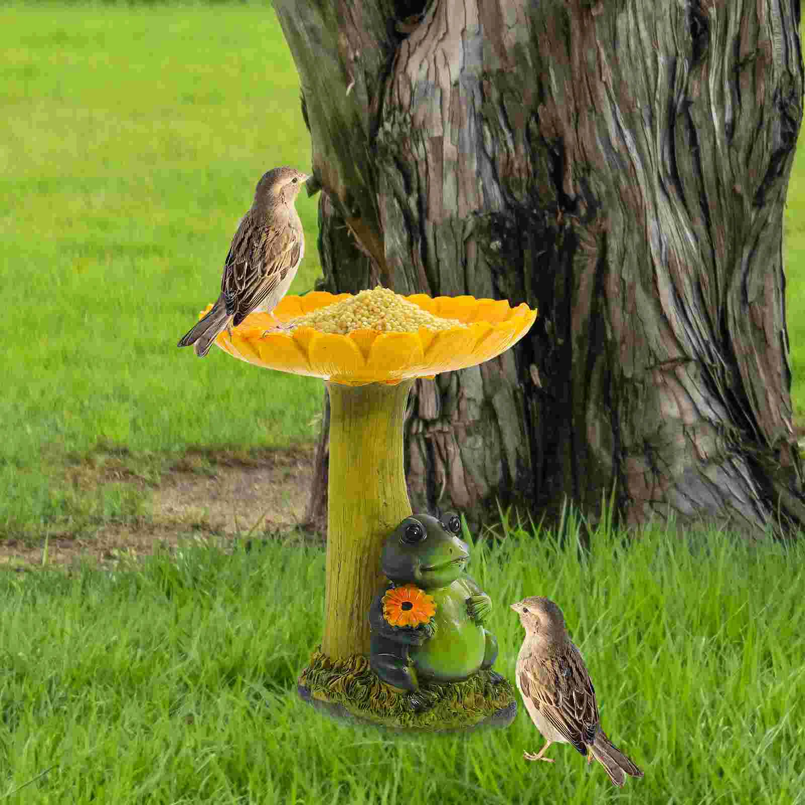 

Hummingbird Feeder Feeders Wild Birds Resin Sunflower Statue Parrot Small Bath
