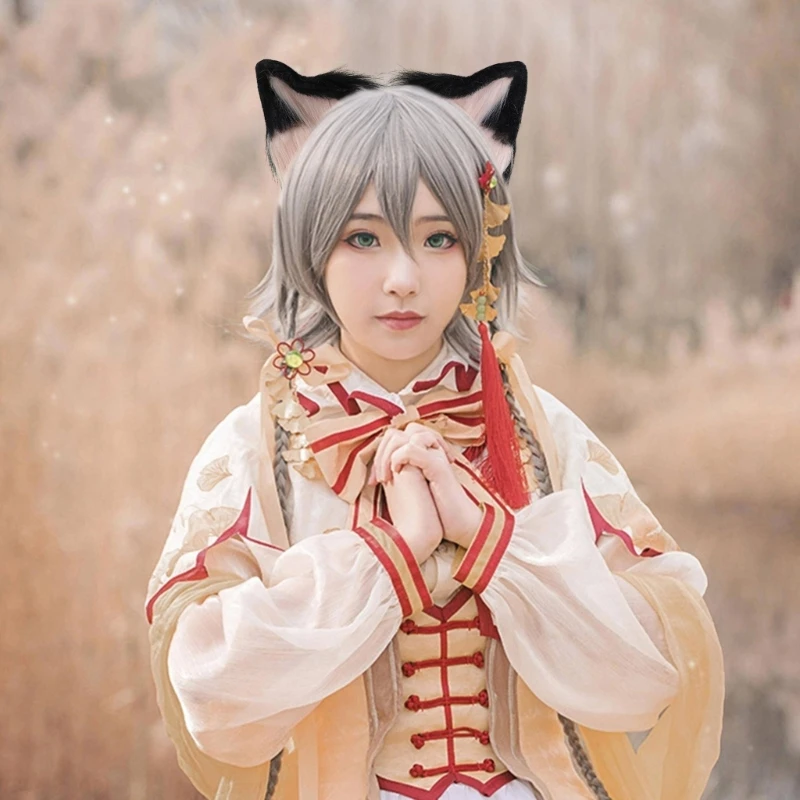 

L93F Handmade Anime Cosplay Props Cat-Ears Halloween Party Role Playing Headband