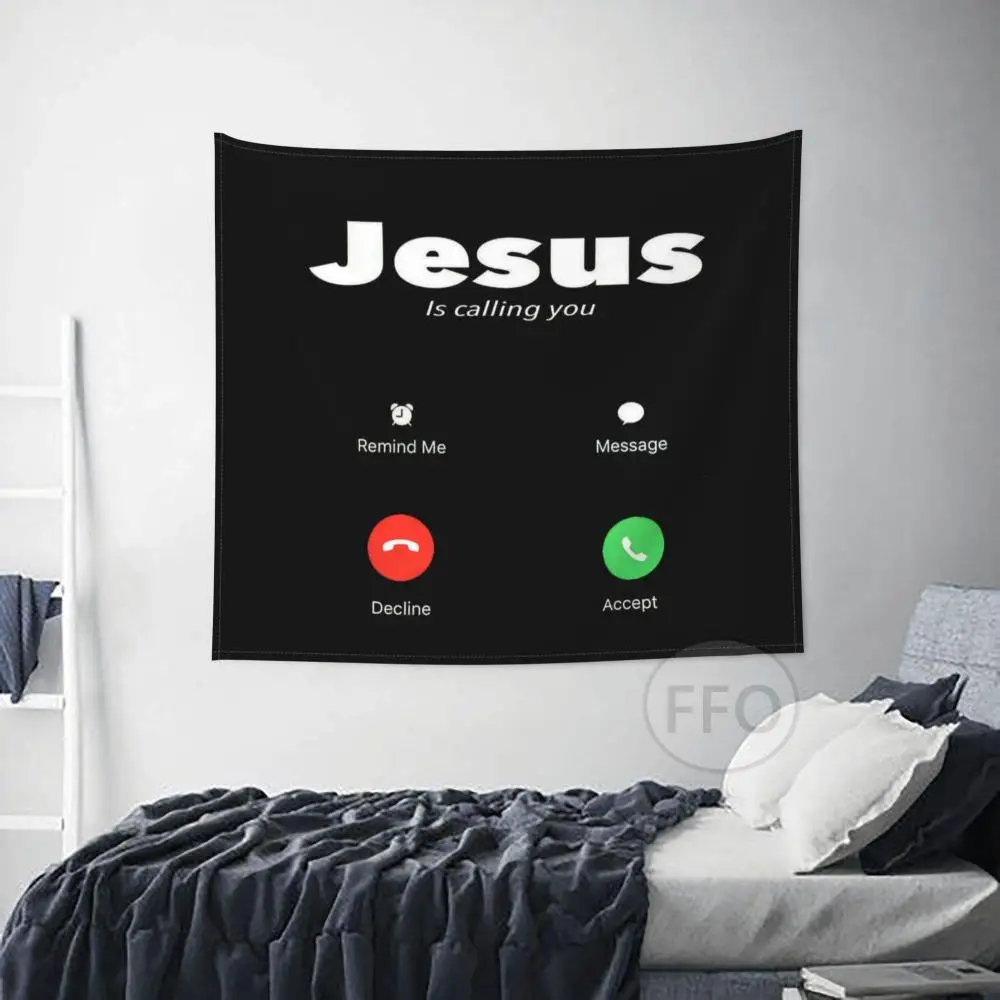 Настенный гобелен с изображением Иисуса звонит христианской религии украшение