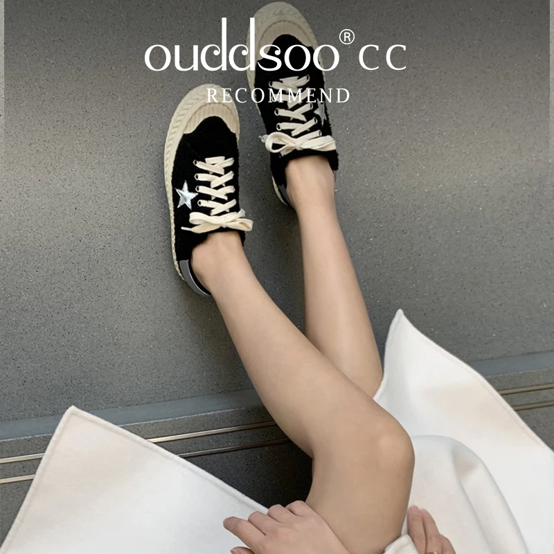 

Женские холщовые кроссовки на плоской подошве, повседневная спортивная обувь для бега на платформе, новинка весны 2022, теплые плюшевые кроссовки для девушек и студенток