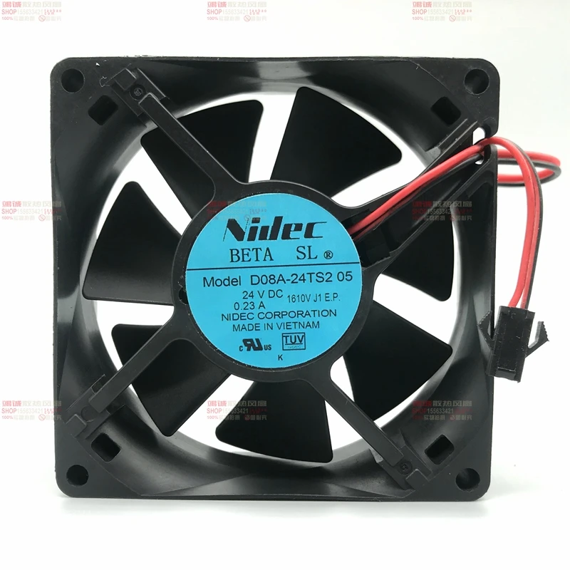 

Nidec D08A-24TS2 05 DC 24V 0.23A 80x80x25mm 2-Wire Server Cooling Fan