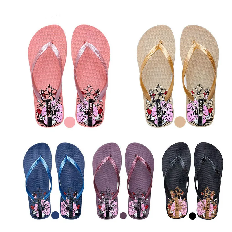 Women Slippers Beach Summer Flip Flops Fashion Designer Ladies Purple Home Female Slides Flats outdoor shoes