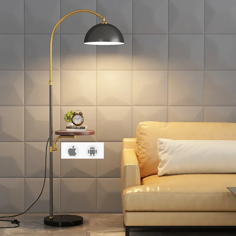 

Приглушаемая Напольная Лампа, светодиодный светильник с дистанционным управлением, из дерева и металла, круглый стол, домашний декор, Беспр...