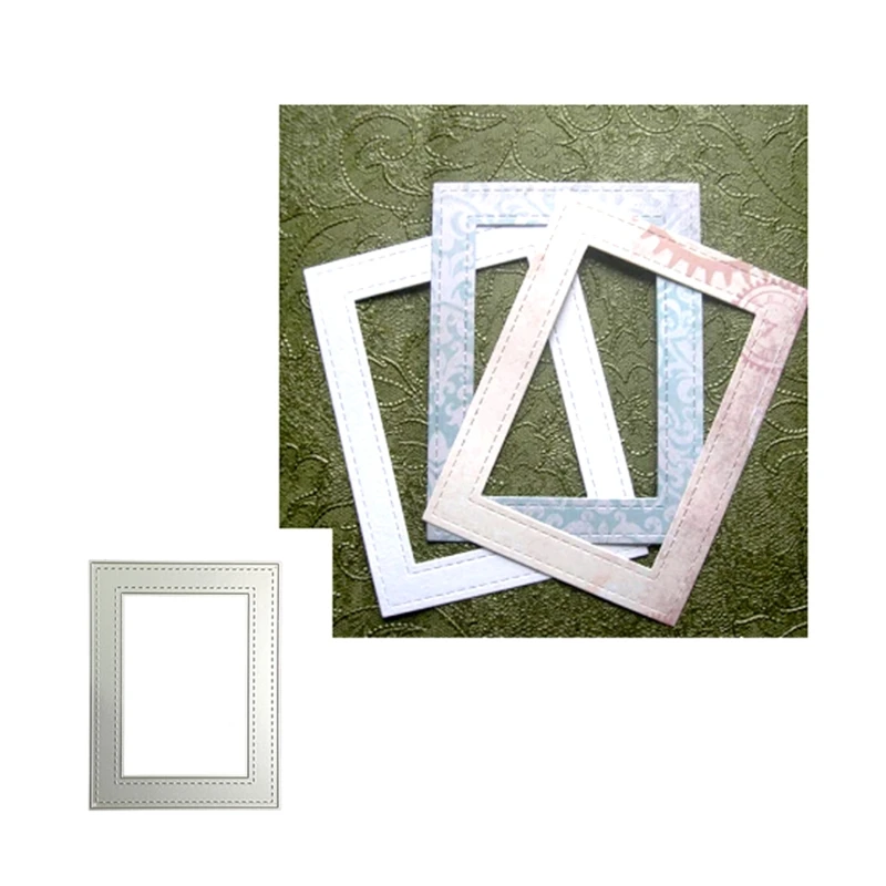 

Stitched Dotted Rectangle Frame Metal Cutting Dies Stencil DIY Scrapbooking Embossing Tool Die Cuts Card Album Template