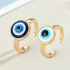 Новое турецкое кольцо с голубыми глазами из смолы, простое кольцо с бахромой, кольцо с дьявольским глазом, свободный размер, кольцо от сглаза, счастливое ювелирное изделие для женщин