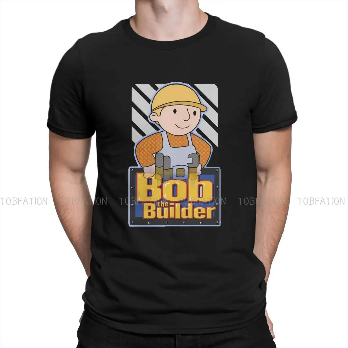 

Футболка мужская с круглым вырезом, Модный хлопковый топ свободного покроя в винтажном стиле, в стиле Харадзюку, с надписью Bob The Builder плотники, на лето