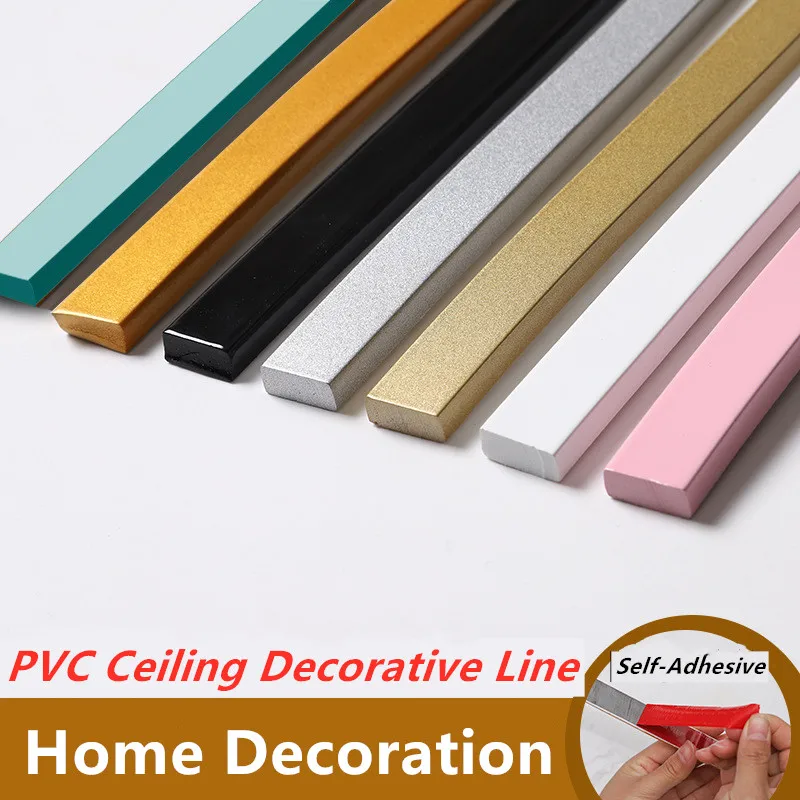 

3D PVC Wall Molding Soft Line Self-Adhesive Trim Line Frame Skirting Border Decor Strip Background Decorative Line 3D Sticker