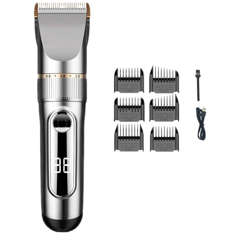 

Hair Clippers For Men Cordless Hair Trimmer Rechargeable Mens Haircut Grooming Set With LED Display And 6 Guide Combs