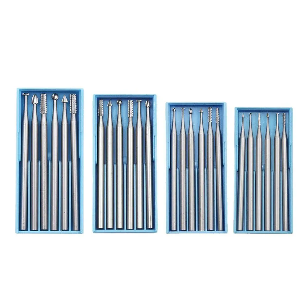 

Steel For 2.35mm Shank Set of 6 Hollow out Engraving Abrasives Micro Carving Rotary Milling Cutter Set Abrasive Tools