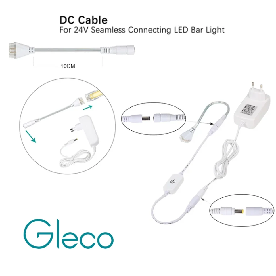 4pcs x 50cm led bar light touch sensor dimmer 24v seamless connecting ultra thin hard strip light kitchen under cabinet light free global shipping