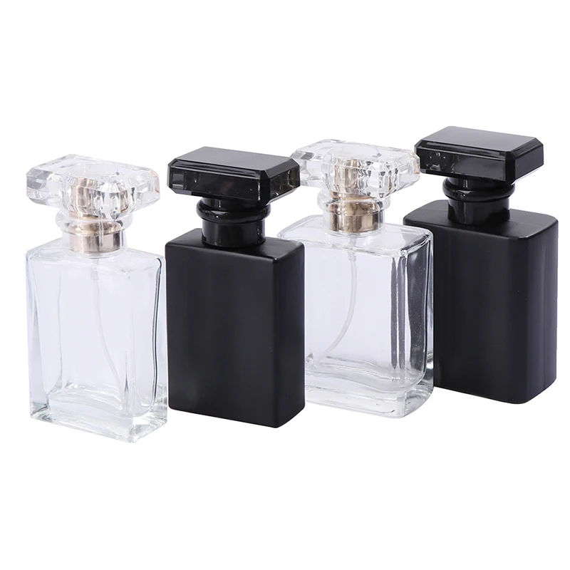 

1Pcs High Quality30ml/50ml Square Thick Glass Refillable Perfume Bottle Sprayer Pump Perfume Bottles Container Travel Packaging