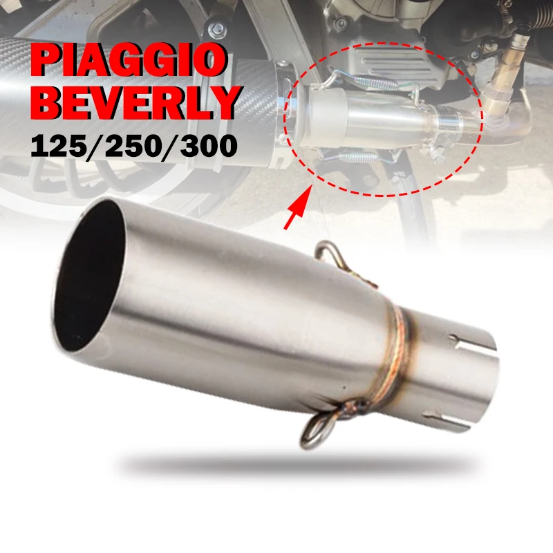 51mm Motorcycle Exhaust Middle Link Pipe Muffler Adapter Section Adjust Tube for Piaggio Beverly X10 MP3 125 250 300 250LT 300L
