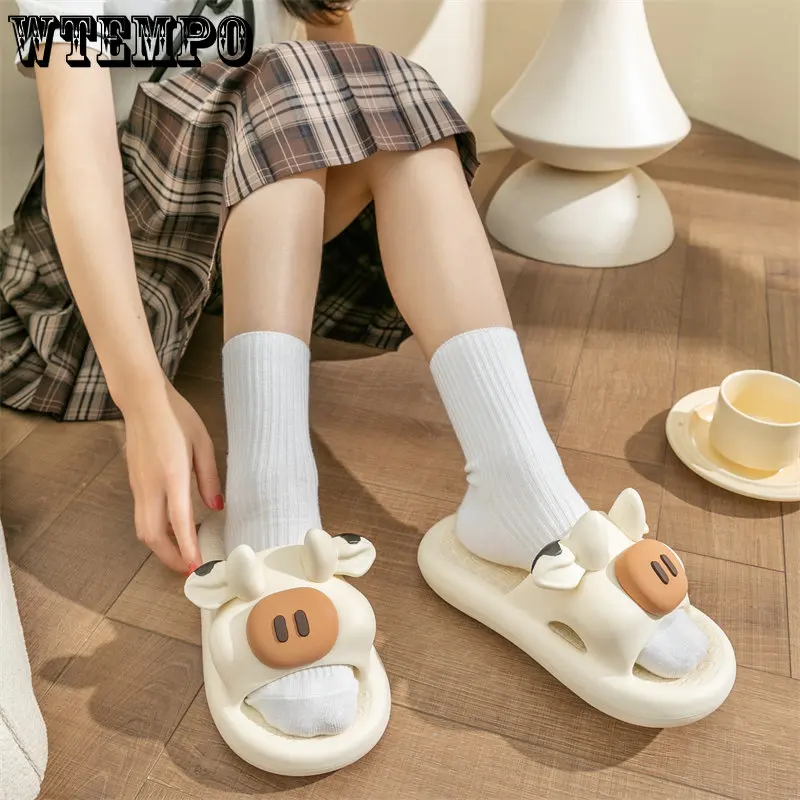 WTEMPO Women's Pig Animal Slippers Summer Funny Shower Flip Flops Non Slip Sweet Girl Slides Ladies Shoes Wholesale Dropshipping