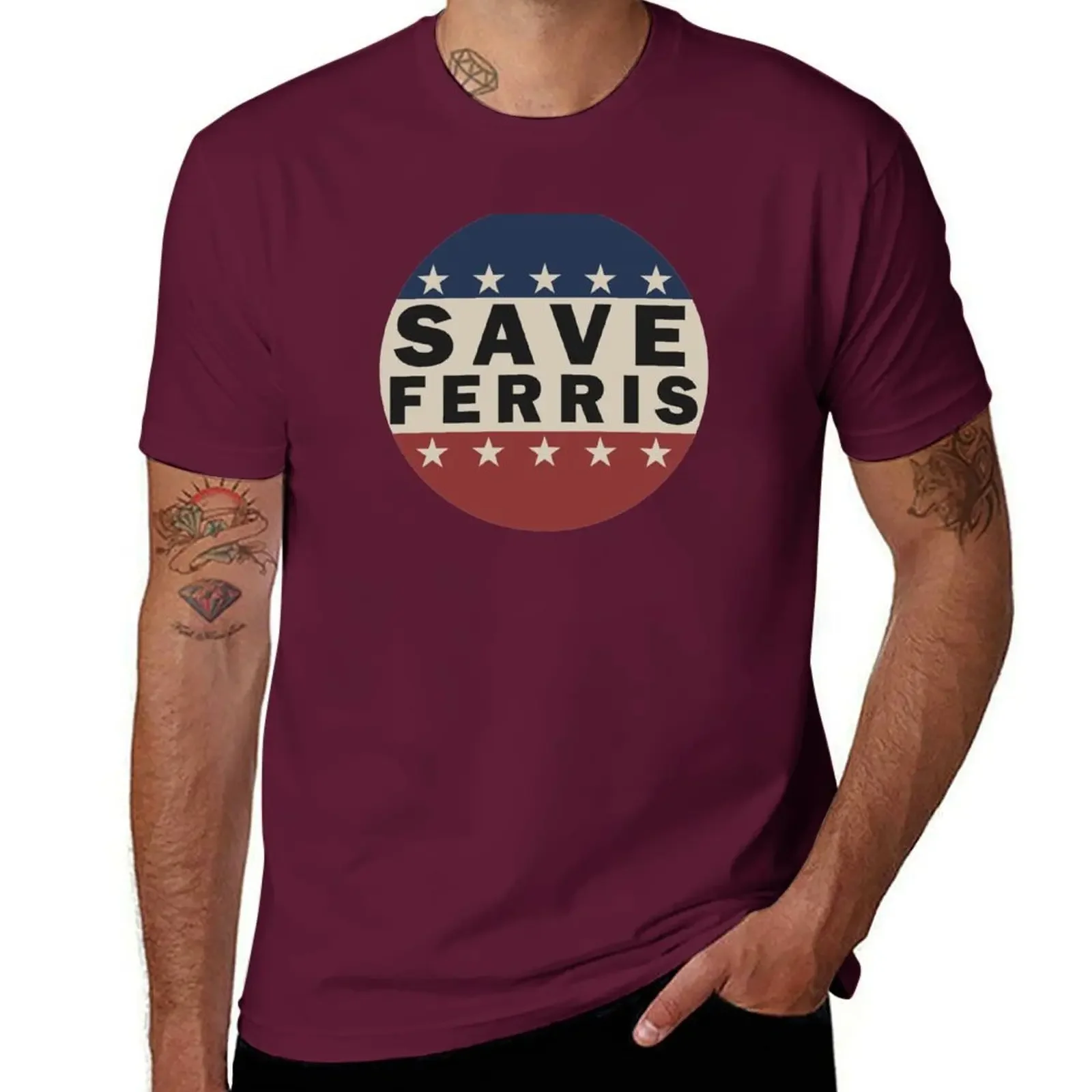 Футболка из хлопка мужская с надписью Save Ferris