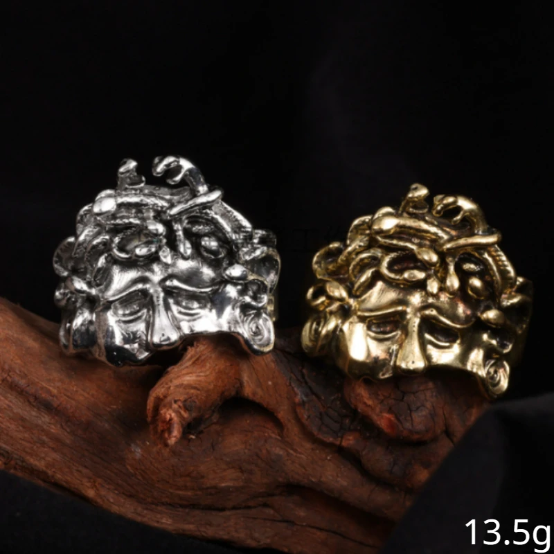 Vintage Greek Mythology Half Face Medusa Women's Ring Daily Versatile Punk Hip-hop Gothic Snake Fashion Jewelry Y2k Party Gift