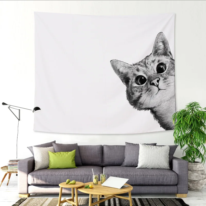 

Кошачьи и собаки гобелен в виде животных на заказ Оптовая Розничная продажа украшение для спальни прикроватное Украшение Аксессуары Насте...