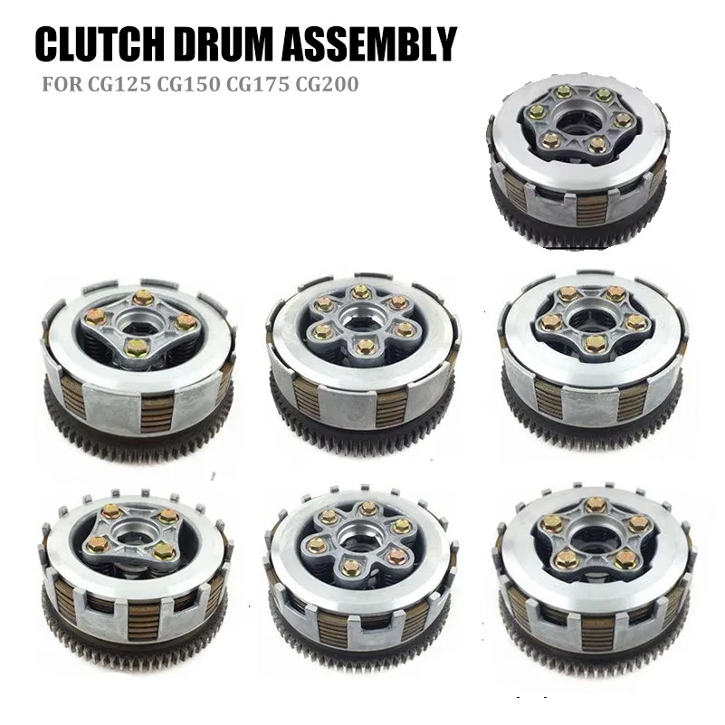 Усиленная муфта для мотоцикла 4/5/6, 6 шт., фрикционный диск, центральный внешний муфт в сборе для CG125 CG150 CG175 CG200 ATV багги
