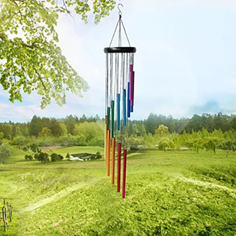 

Outdoor Hanging European Wind Bell Pine Metal Six-Color Rotating Tube Wind Chimes Home Yard Garden Terrace Decoration Ornaments