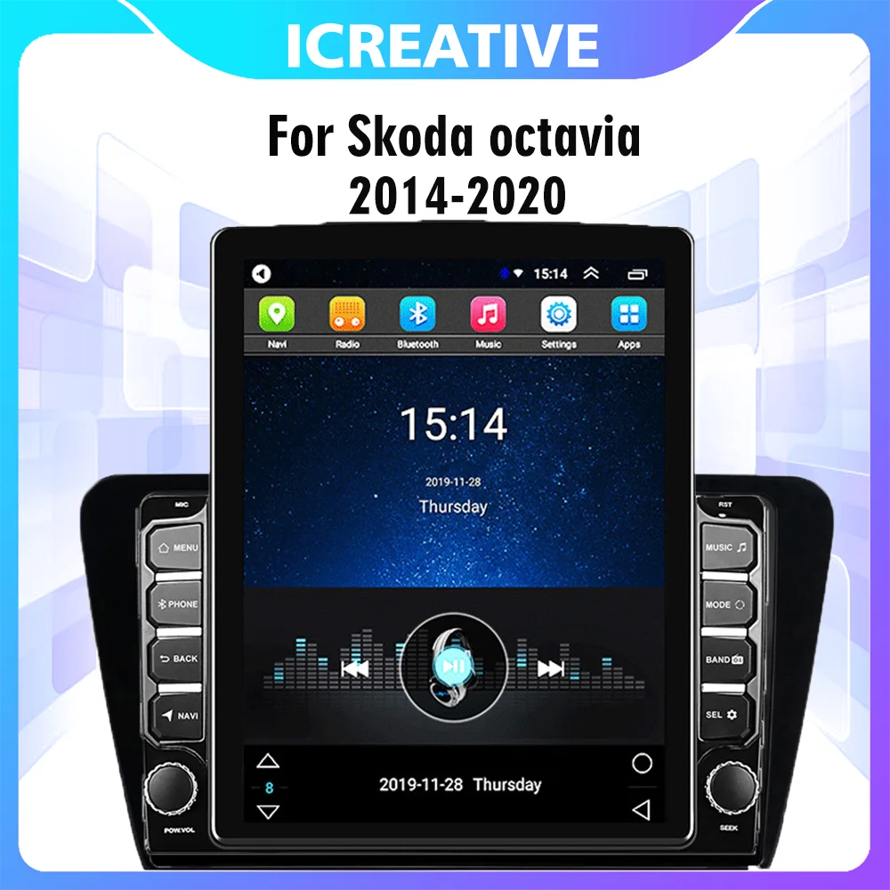 

Автомобильный мультимедийный плеер 4G Carplay, 2 Din, экран 9,7 дюйма Tesla для Skoda Octavia 2014-2020, GPS-навигатор, Android, Авторадио, стерео